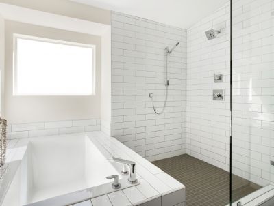 Monochrome Bathroom with Walk-in Shower